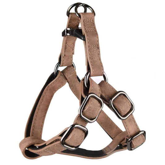 Step & Go Delu black neoprene harness – Flamingo